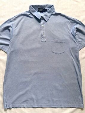 Polo by Ralph Lauren Light Blue Short Sleeve Cotton Polo with Chest Pocket XXL
